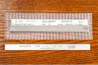 Брусок Эльборовый PREMIUM 150x12x3мм, 3/2, медно-оловянная связка M1001, на алюминиевом бланке