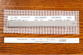 Брусок Эльборовый PREMIUM 150x12x3мм, 5/3, медно-оловянная связка M1001, на алюминиевом бланке